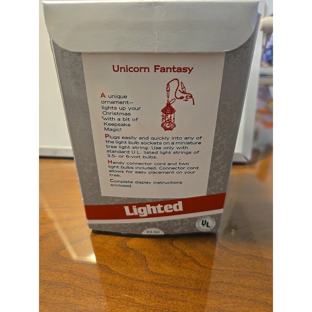 Vintage 1989 Hallmark Keepsake MAGIC Christmas Ornament Unicorn Fantasy Lighted